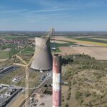 démolition de la cheminée de la centrale de bouchain